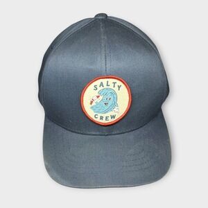 Salty Crew Blue Baseball Trucker Hat‎ Cap Beach Ocean Waves Adjustable Unisex